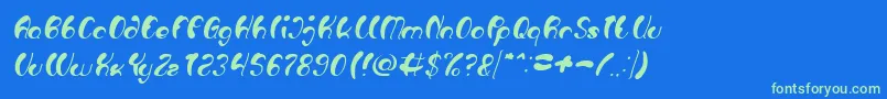 Fonte Luxurious Sexy Italic – fontes verdes em um fundo azul