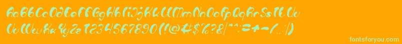 Luxurious Sexy Italic Font – Green Fonts on Orange Background