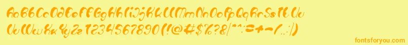 Fonte Luxurious Sexy Italic – fontes laranjas em um fundo amarelo