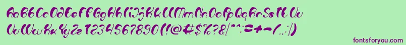 Luxurious Sexy Italic Font – Purple Fonts on Green Background