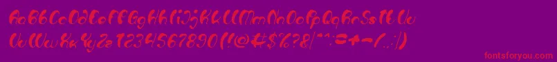 フォントLuxurious Sexy Italic – 紫の背景に赤い文字