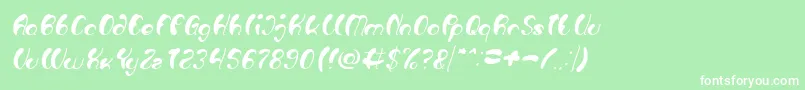 Luxurious Sexy Italic Font – White Fonts on Green Background