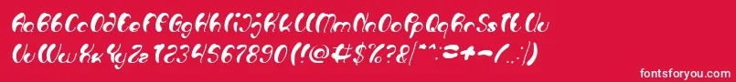 フォントLuxurious Sexy Italic – 赤い背景に白い文字