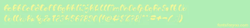 Luxurious Sexy Italic Font – Yellow Fonts on Green Background