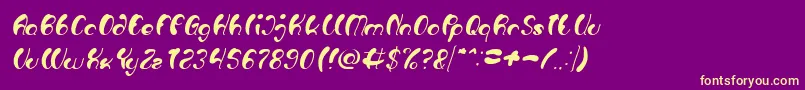 fuente Luxurious Sexy Italic – Fuentes Amarillas Sobre Fondo Morado