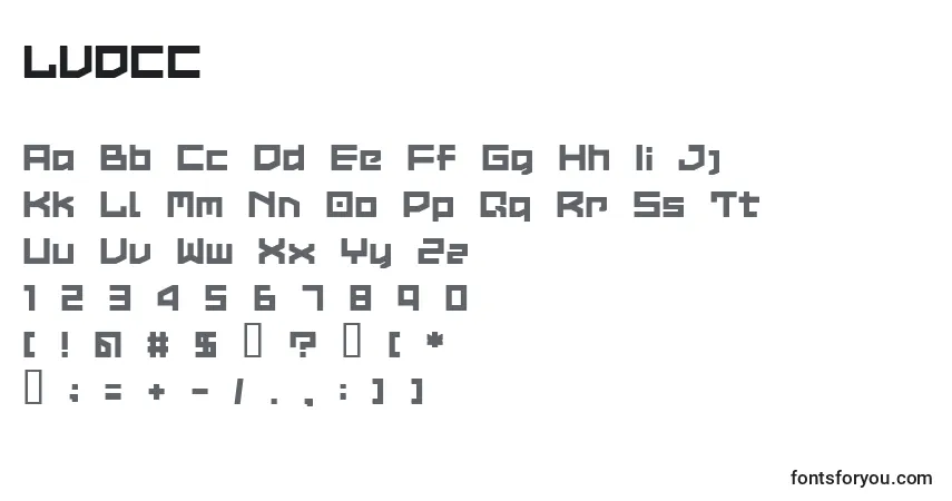 Шрифт LVDCC    (133139) – алфавит, цифры, специальные символы