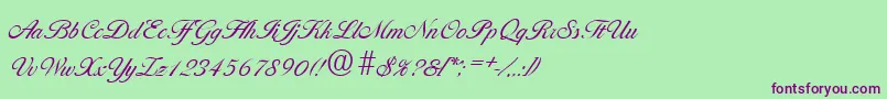 BallantinesLight Font – Purple Fonts on Green Background