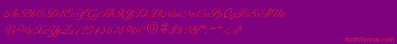 BallantinesLight-Schriftart – Rote Schriften auf violettem Hintergrund