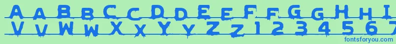 Шрифт LVDCG    – синие шрифты на зелёном фоне