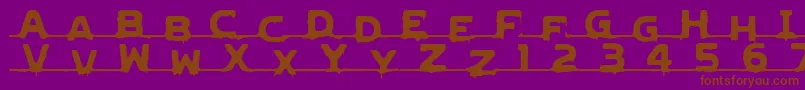 fuente LVDCG    – Fuentes Marrones Sobre Fondo Morado