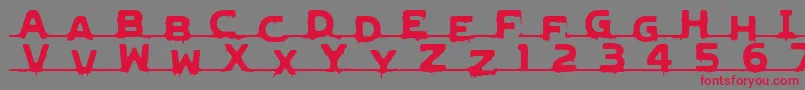 フォントLVDCG    – 赤い文字の灰色の背景