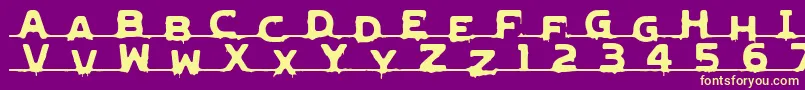 Czcionka LVDCG    – żółte czcionki na fioletowym tle