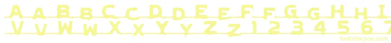 フォントLVDCG    – 白い背景に黄色の文字