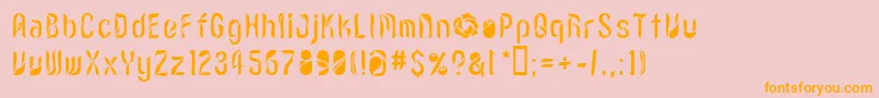 LVDCR   -Schriftart – Orangefarbene Schriften auf rosa Hintergrund