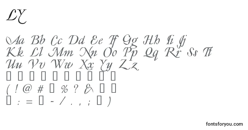 Schriftart LY       (133144) – Alphabet, Zahlen, spezielle Symbole