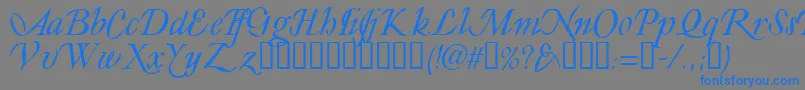 フォントLY       – 灰色の背景に青い文字