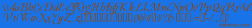 Fonte LY       – fontes marrons em um fundo azul