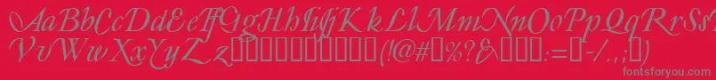 LY       Font – Gray Fonts on Red Background