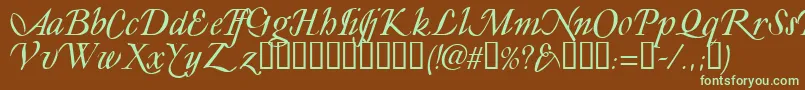 LY       Font – Green Fonts on Brown Background