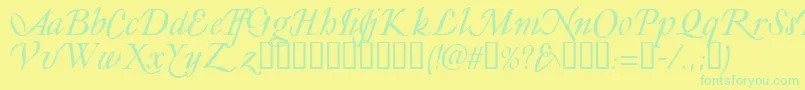 フォントLY       – 黄色い背景に緑の文字