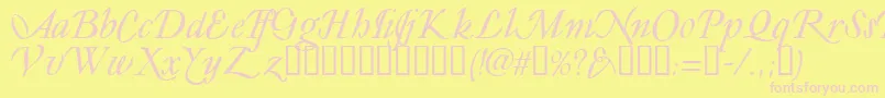 LY       Font – Pink Fonts on Yellow Background