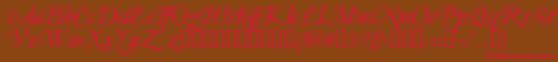LY       Font – Red Fonts on Brown Background