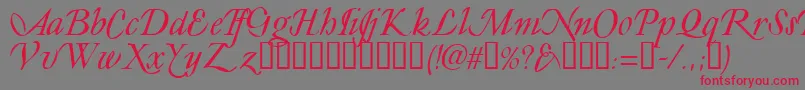 LY       Font – Red Fonts on Gray Background