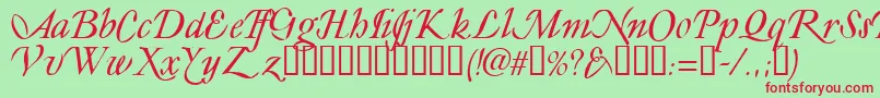 LY       Font – Red Fonts on Green Background