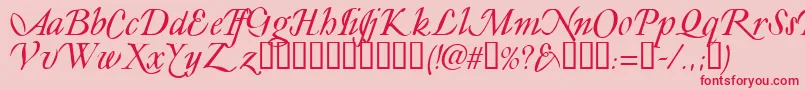 LY       Font – Red Fonts on Pink Background