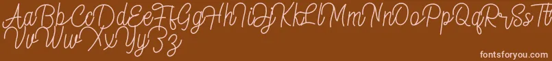 lydia Font – Pink Fonts on Brown Background