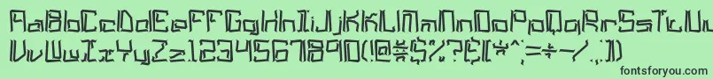 lyneous-Schriftart – Schwarze Schriften auf grünem Hintergrund