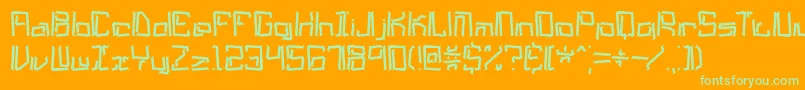 lyneous Font – Green Fonts on Orange Background