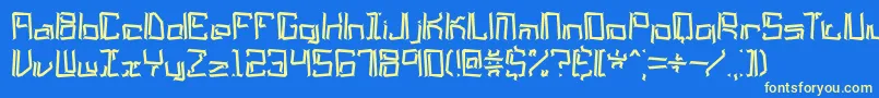 lyneous Font – Yellow Fonts on Blue Background