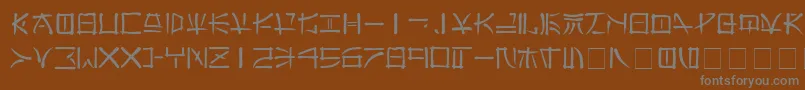 フォントFareast – 茶色の背景に灰色の文字