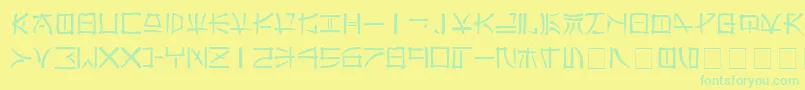 フォントFareast – 黄色い背景に緑の文字