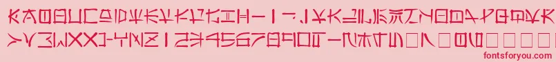 フォントFareast – ピンクの背景に赤い文字