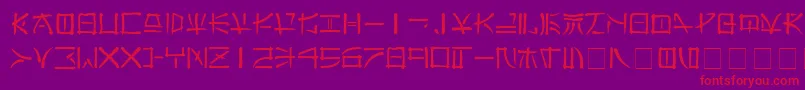 フォントFareast – 紫の背景に赤い文字