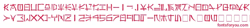 フォントFareast – 白い背景に赤い文字