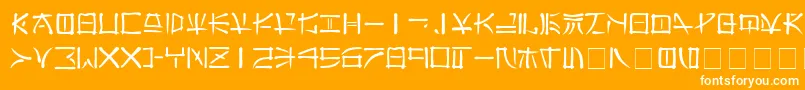 フォントFareast – オレンジの背景に白い文字