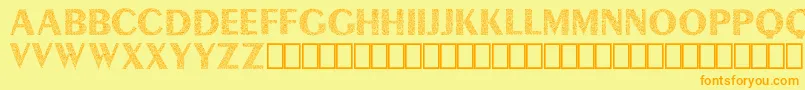 フォントLyra Demo – オレンジの文字が黄色の背景にあります。