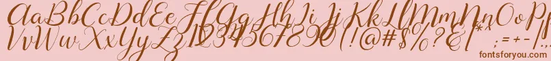 Lysandra demo Font – Brown Fonts on Pink Background