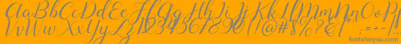 Lysandra demo-Schriftart – Graue Schriften auf orangefarbenem Hintergrund