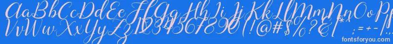 Lysandra demo-Schriftart – Rosa Schriften auf blauem Hintergrund