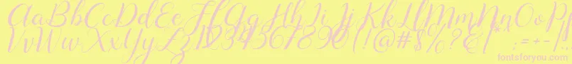 Lysandra demo Font – Pink Fonts on Yellow Background