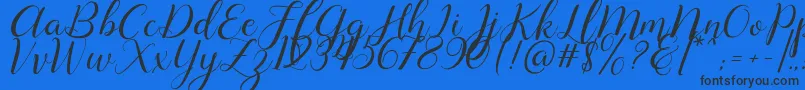 Lysandra demo Font – Black Fonts on Blue Background