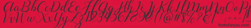 Lysandra demo Font – Black Fonts on Red Background