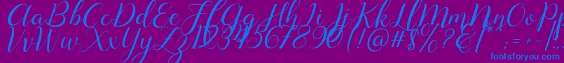 Lysandra demo Font – Blue Fonts on Purple Background