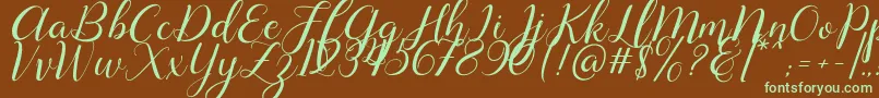 Lysandra demo Font – Green Fonts on Brown Background