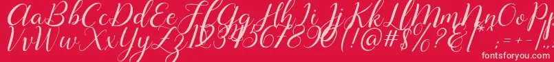 Lysandra demo Font – Pink Fonts on Red Background