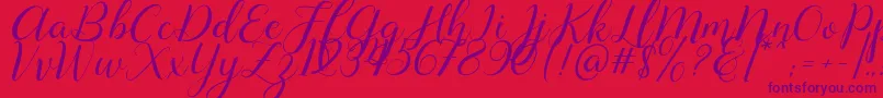 Lysandra demo Font – Purple Fonts on Red Background